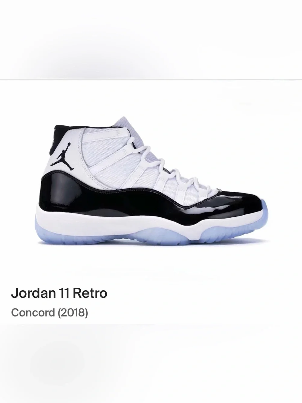 *new* Jordan 11 Retro Concord - White/Black/Icy Blue